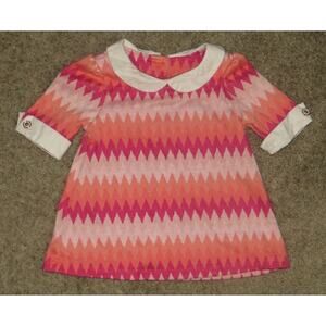 Lilly Wicket Knit Dress Orange Pink Chevron